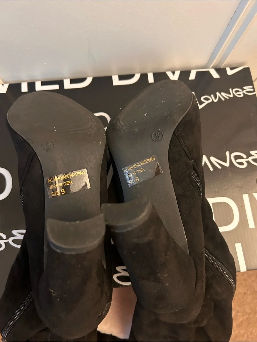 Wild Diva Black Over-the-Knee Lace-Up Boots